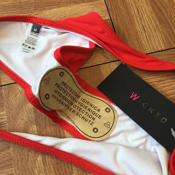 BE WICKED 1980 Cardi Red Long Sleeve Bikini Set - Picture 10 of 12